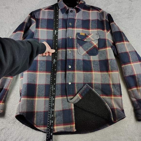 Matix Sherpa Lined Navy Shacket Shirt Jacket Snap Button Outdoors‎ M Gorpcore - Picture 2 of 11